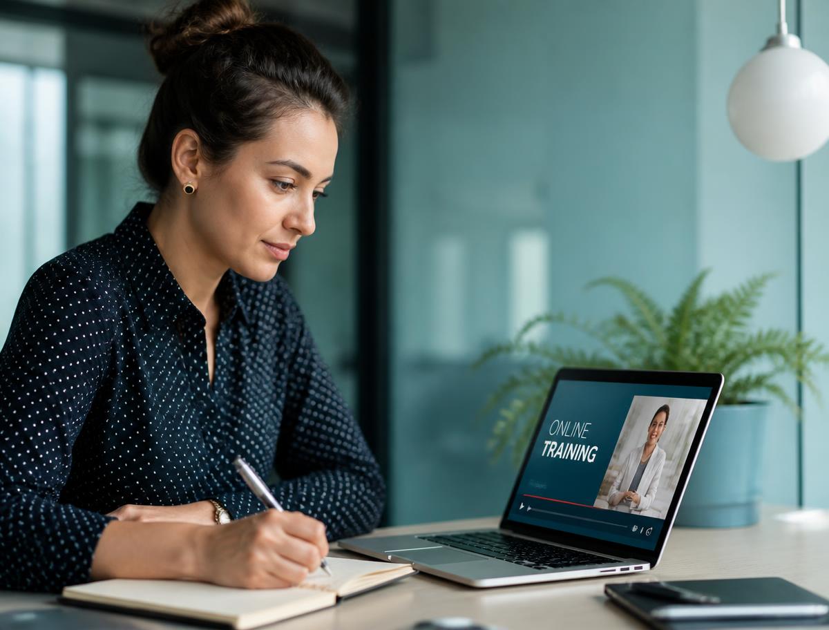 Agent completing an online Medicare training course